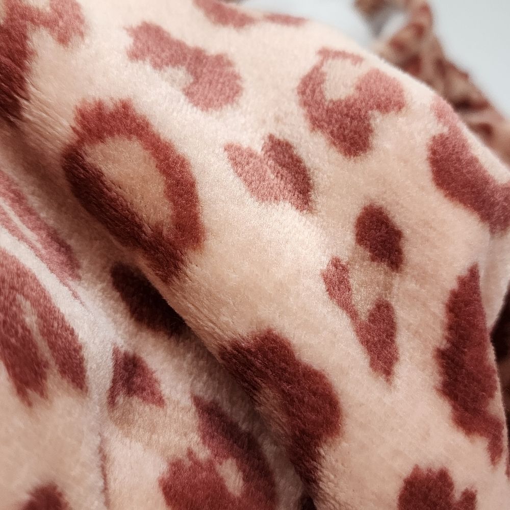 Juicy Couture Sequin Leopard Animal Print Sherpa Hoodie Tunic L/XL - Picture 10 of 11